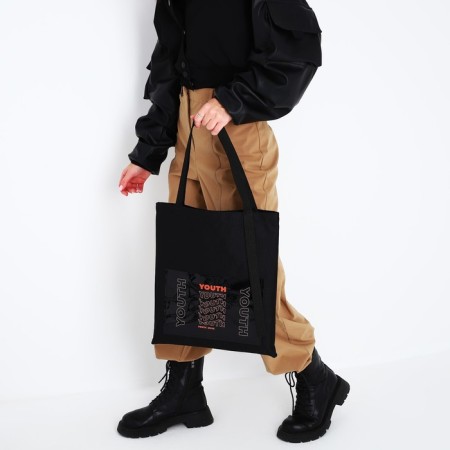 Textile choper with a pocket of Yourth, 35 x 0.5 x 40 cm, black-4