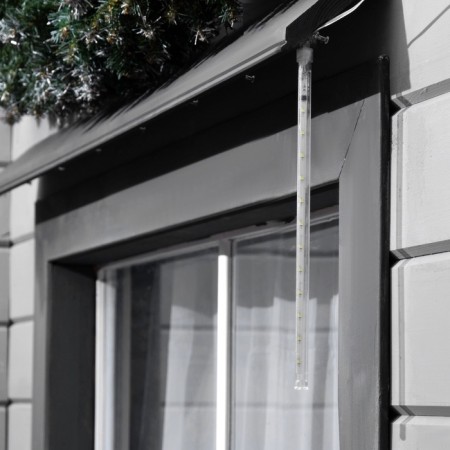 Garland "icicles" melting 0.3 m, IP44, transparent thread, 18 LED, white glow, overflows, 220 V-2