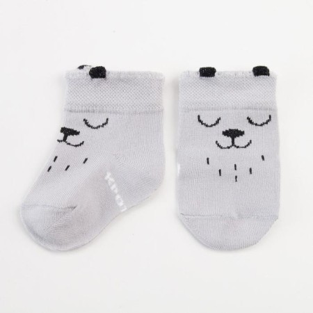Socks crumb I am "bear", gray, 12-14 cm