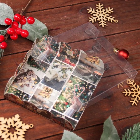 Cookie box, confectionery packaging, "beautiful evening", 12 x 12 x 3 cm, new year-6