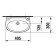 Jika Lyra suspension shell, 40 x 30 cm, hole for the mixer on the left