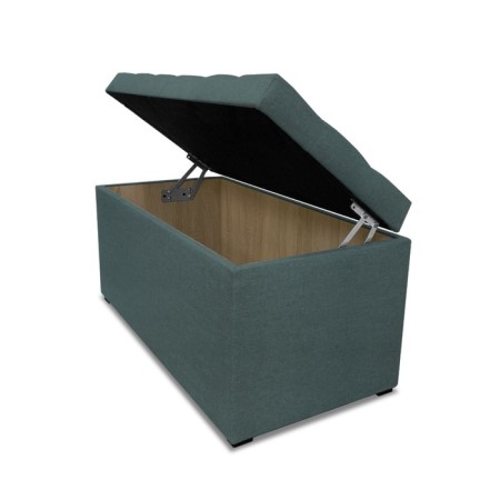 Puff with a lid and weighting, 800 × 400 × 420 mm, Velur Dream, Mint color-1