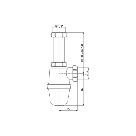Siphon for AKVater washing, 1 1/2 "x 40 mm, without release-2