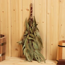 A broom for a bath eucalyptus, in a package