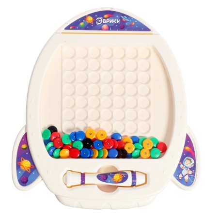 Magnetic tablet for drawing "rocket", mosaic, 10 cards-7