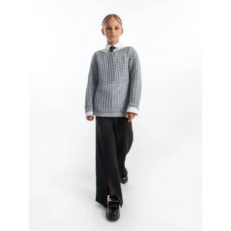 Свитер для девочки Amarobaby Knit Trend, рост 146 см, цвет серый-5