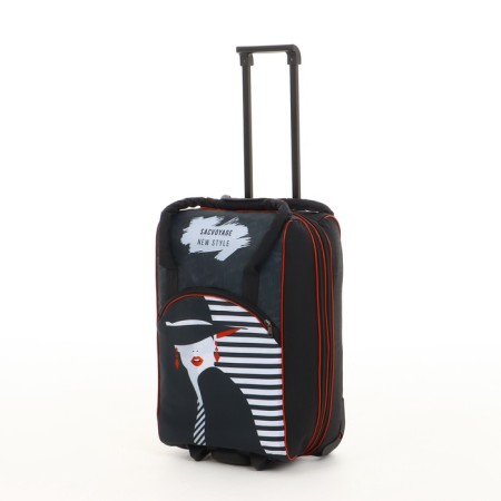 Small Small suitcase 20 "with a bag, a lightning department, with an extension, the color is black-1