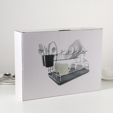 2-tier dishes dryer, 39 × 30 × 32.5, black color-2