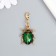 Metal keychain, enamel "Green ladybug" 9.2x2.7 cm