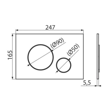 Alcadrain M671 control button, for hidden installation systems, xrom-gambon-1