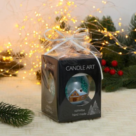 Christmas ball D-8 cm "Winter village" manual painting, mix-6