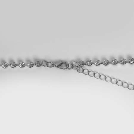 The necklace "thread" rectangles, white color in silver, 70 cm-1