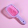 The comb massage, wide, ventilated, 8.5 × 20.5 cm, PVC box, lilac/pink color