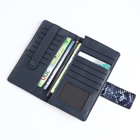 Women's wallet on magnet, blue color-3