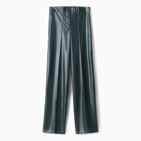 Women's pants (eco-leather) minku: eco leather green color, rn 50-5