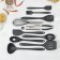 A set of kitchen supplies Black, 10 objects, black color