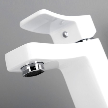 Wasserkraft aller 1063white shell mixer, single -rose, brass, white/chrome-5
