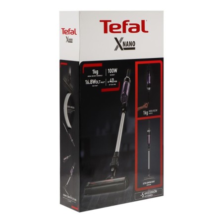 Vacuum cleaner Tefal TY1129WO, vertical, 100 watts, container 0.4 l, battery, gray-violet-8