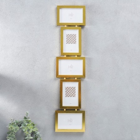 Photo frame plastic in 5 photos "Kruzo", col. With gold beads