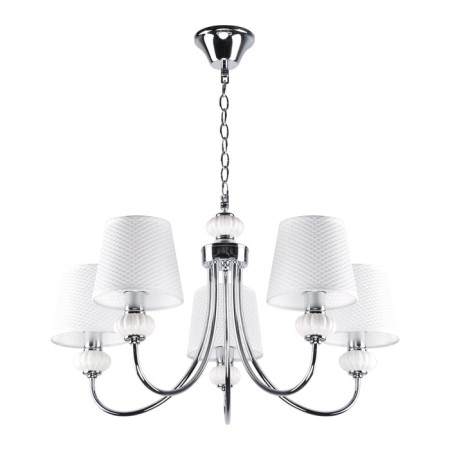 Lamp Ceiling Economics Court 17006/5CR WT, 5x60W, E14, 85x62x62 cm, white color