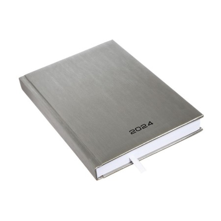 Dated diary 2024, A5, 176 sheets, attomex.Rigent, cover of boumvinyl, liesse, block 70 g/m2, gray block-1