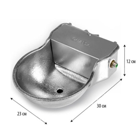 Chistyki bowl for poultry, 3 l, hinged, under a pipe of 12 mm, galvanized steel-1