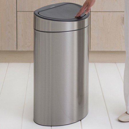 Garbage bucket Brabantia Touch Bin New, Steel color, 40 liters-4