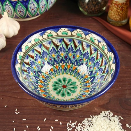 Rishtan ceramics "Patterns", 18 cm, big, mix-1