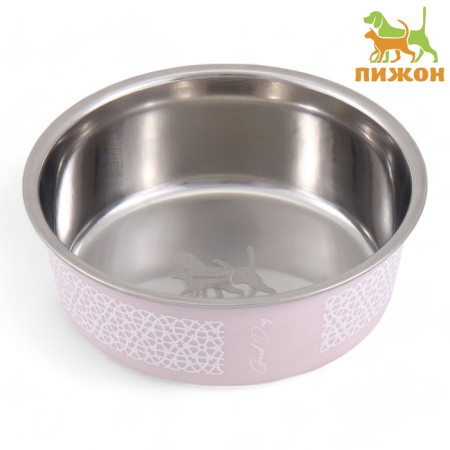 Bowl with silicone base "lace", pink, 300 ml