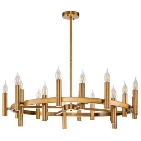 Leonardo 20XE14 rod chandelier 60W, size 90x90x30-95 cm, bronze color