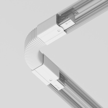 The Connector is flexible for the Technical Tracf-31W overhead track system, 24,2x3.3.2 cm, white color-5