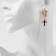 Earrings with the removable element "Transformer" Cross, black color in gold