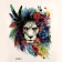 Tattoo on the body color "Leo in flowers" 10x8 cm