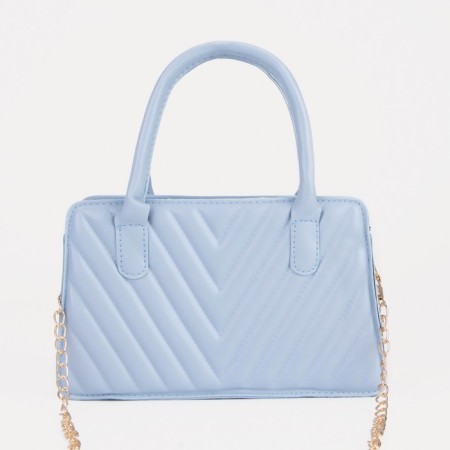 Bag Women's Tout with zipper, long belt, blue color