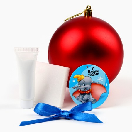 Set for creativity: New Year's ball with a print handle of Dambo, Red-1