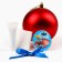 Set for creativity: New Year's ball with a print handle of Dambo, Red
