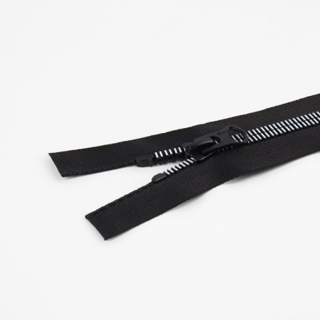 Lightning "Tractor", No. 8, detachable, automatic lock, 80 cm, black/white color-1
