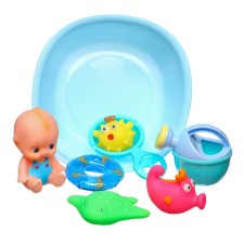 A set of rubber toys for the bathtub 