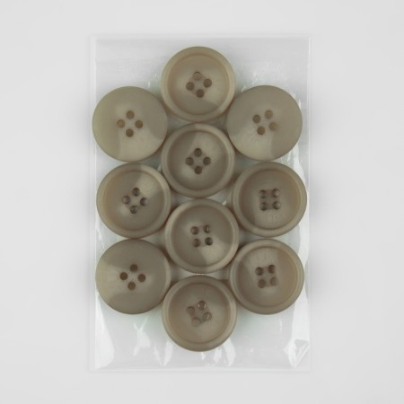 A set of buttons, 4 punctures, d = 22 mm, 10 pcs, the color is gray-brown-3