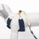 A set with a soft harness "anchor", size l, leash 120 x 1.5 cm, og 42-76 cm, blue