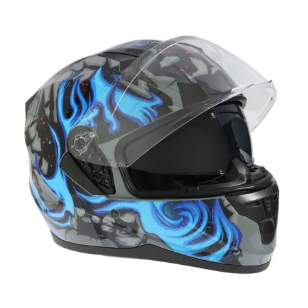 The helmet integral with two visors, size L (59-60), BLD-M67E model, black and blue-4