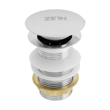 Bottom valve Zein B2, 1 1/4 ", a large button, for a shell, chrome