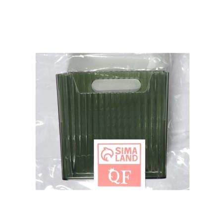 Organizer for storage "Green", hinged, 1 section, with an adhesive base, 11.5 × 8 × 11 cm, translucent/green color-9