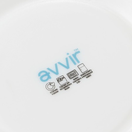 Tea service Avvir Carve, 12 items: 6 cups 190 ml, 6 saucers, glass ceramics, white color-3