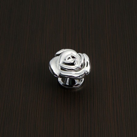 Handle button Cappio Rose 01, white with silver-1