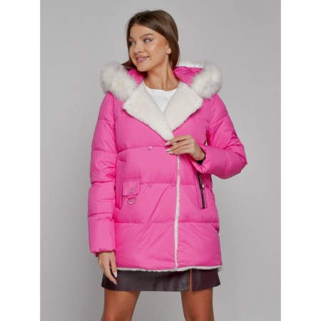 Winter jacket female, size 50, pink color-8