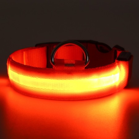 Collar with backlight size S, Osh 35-43 x 2.5 cm, 3 lumines of the glow orange-10