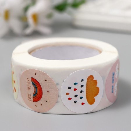 Stick Paper "Weather" d = 2.5 cm 500 pcs in a roll 3x6.5x6.5 cm-2