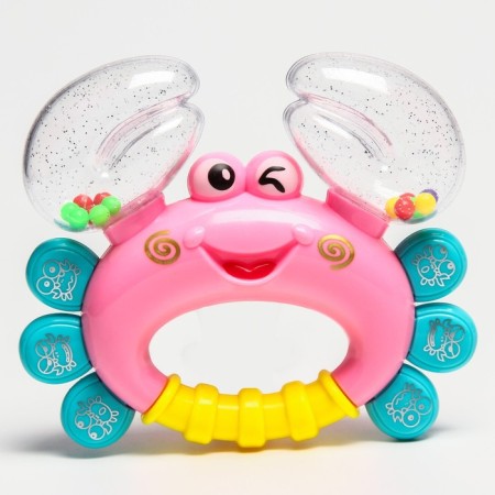Rattle "crab", color mix, crush me, 12 cm-15