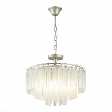 Suspended EVOLUCE lamp. Sle260113-05. Reggio. 5x40 watts, E14, 46x46x40 cm, silver color